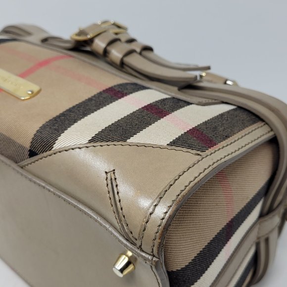 BURBERRY Beige Bridle House Check Handbag - Picture 12 of 16